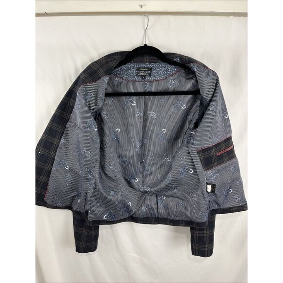 RW & Co. Blue and Grey Plaid Structured Blazer Women’s Size 8 - Picture 4 of 12